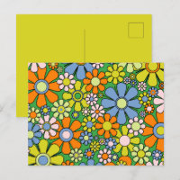 Groovy Retro Floral Colorful 60s 70s Pattern