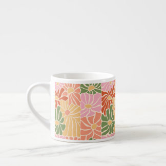 Groovy Retro Floral  Espresso Kop