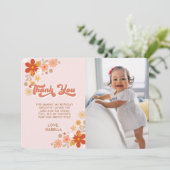 Groovy Retro Floral - Hartelijk dank Bedankkaart (Staand voorkant)