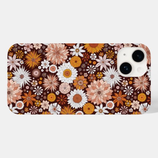 Groovy Retro Flower Garden Pattern Case-Mate iPhone Case (Achterkant (horizontaal))