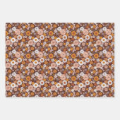 Groovy Retro Flower Garden Pattern Inpakpapier Vel (Voorkant)