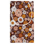 Groovy Retro Flower Garden Pattern Klein Cadeauzakje (Achterkant)