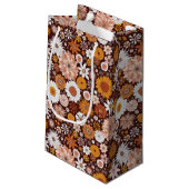 Groovy Retro Flower Garden Pattern Klein Cadeauzakje (Achterkant Gekanteld)