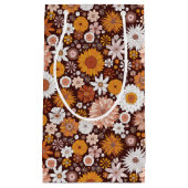 Groovy Retro Flower Garden Pattern Klein Cadeauzakje (Voorkant)