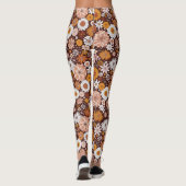 Groovy Retro Flower Garden Pattern Leggings (Achterkant)