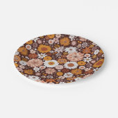 Groovy Retro Flower Garden Pattern Papieren Bordje (Gekanteld)