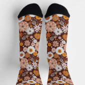 Groovy Retro Flower Garden Pattern Sokken (Top)