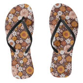 Groovy Retro Flower Garden Pattern Teenslippers (Voetbed)