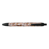 Groovy Retro Flower Garden Pattern Zwarte Inkt Pen (Achterkant)