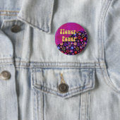 Groovy Retro Flower Power 60s 70s Ronde Button 5,7 Cm (In situ)