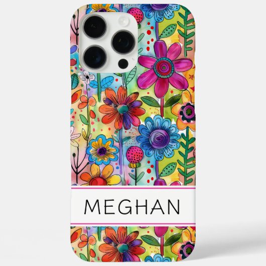 Groovy Retro Flower Power Persoonlijk Case-Mate iPhone Case (Achterkant)