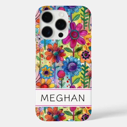 Groovy Retro Flower Power Persoonlijk Case-Mate iPhone Case (Achterkant)