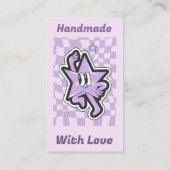 Groovy Retro Geruit Bedankt Visitekaartje (Achterkant)