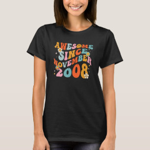 Groovy Retro Geweldige sinds 2008 14 jaar oud 14e T-shirt
