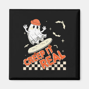 Groovy Retro Ghost Halloween Creep It Real Boys SK Magneet