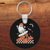 Groovy Retro Ghost Halloween Creep It Real Boys SK Sleutelhanger (Voorkant)