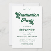 Groovy Retro Graduation Party Invitation Feestdagenkaart (Voorkant)