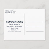 Groovy Retro Gratis Drinken Bruiloft Save the Date Aankondigingskaart (Achterkant)