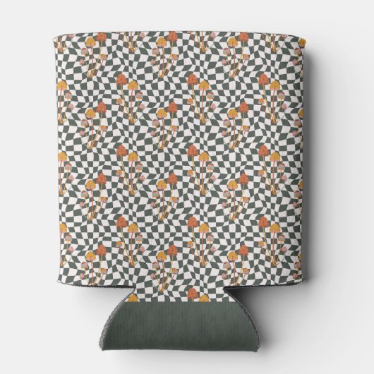 Groovy Retro Groene Paddenstoelen Custom Bat Mitzv Blikjeskoeler (Achterkant)