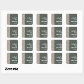 Groovy Retro Groene Paddenstoelen Custom Bat Mitzv Vierkante Sticker (Vel)