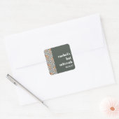 Groovy Retro Groene Paddenstoelen Custom Bat Mitzv Vierkante Sticker (Envelop)