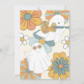 Groovy Retro Halloween Ghost Boy's Verjaardag Kaart (Achterkant)