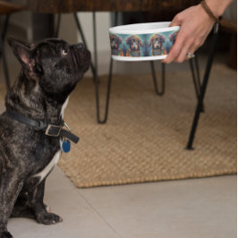 Groovy Retro Hippie Dachshund Boho Honden Voerbak Voerbakje