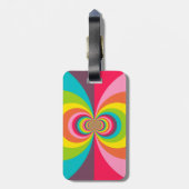 Groovy Retro Hippie Rainbow Kaleidoscope Bagagelabel (Achterkant verticaal)