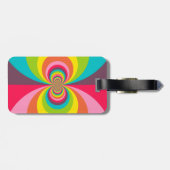 Groovy Retro Hippie Rainbow Kaleidoscope Bagagelabel (Achterkant horizontaal)