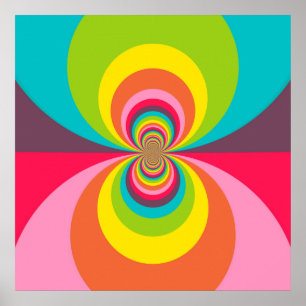 Groovy Retro Hippie  Rainbow Kaleidoscope Poster