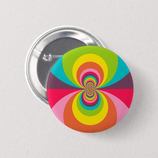 Groovy Retro Hippie  Rainbow Kaleidoscope Ronde Button 5,7 Cm (Voorkant /achterkant)