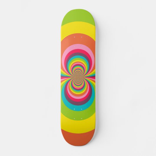 Groovy Retro Hippie  Rainbow Kaleidoscope Skateboard (Voorkant)