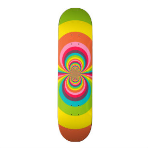 Groovy Retro Hippie  Rainbow Kaleidoscope Skateboard