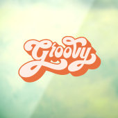 Groovy Retro Hippie Script Window Decal (Vel 3)