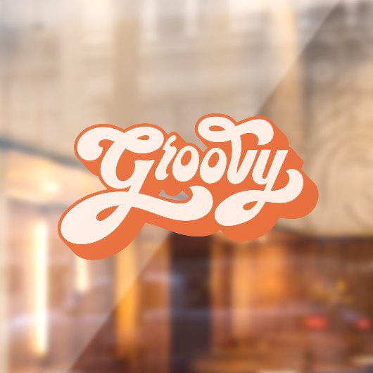 Groovy Retro Hippie Script Window Decal (Vel 2)