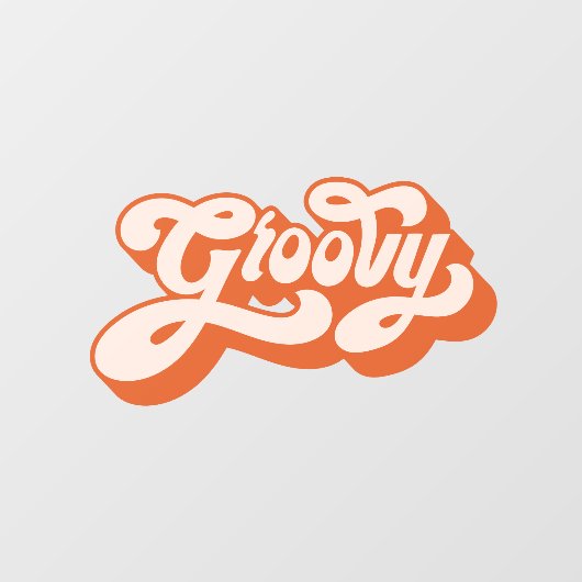 Groovy Retro Hippie Script Window Decal (Vel)