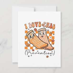 Groovy Retro I Love Herfst Prevention Funny Bedankkaart