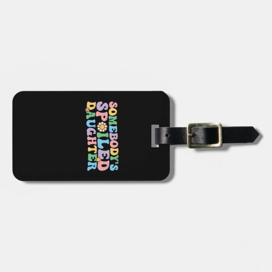 Groovy Retro Iemand zijn verwende dochter Bagagelabel (Voorkant horizontaal)