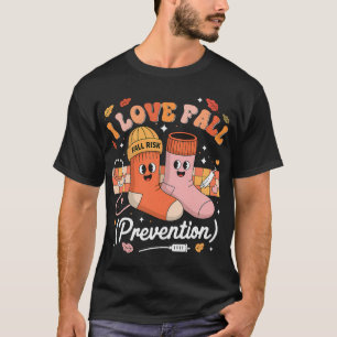 Groovy Retro Ik Hou Van Valpreventie Therapie T-shirt