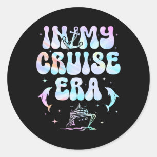 Groovy Retro In Mijn Cruise Era Familie Vakantie C Ronde Sticker