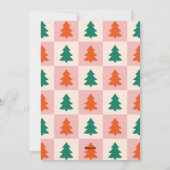 Groovy Retro Kerstbomen Patroon Foto Lijst Feestdagenkaart (Achterkant)
