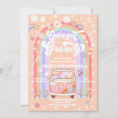 Groovy Retro Kids Birthday Invitation (Devant)