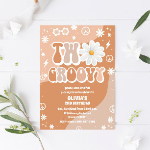 Groovy Retro Kinderen Verjaardagsuitnodiging Kaart