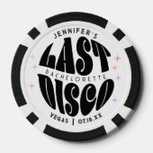 Groovy Retro Laatste Disco Bachelorette Weekend Pa Poker Chips (Achterkant)