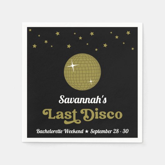 Groovy Retro Laatste Disco Bruid Bruidsfeest Servet (Voorkant)