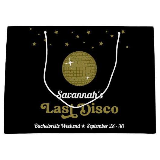 Groovy Retro Laatste Disco Bruid Bruidsfeestje Groot Cadeauzakje (Voorkant)