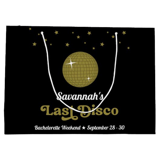 Groovy Retro Laatste Disco Bruid Bruidsfeestje Groot Cadeauzakje (Achterkant)