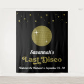 Groovy Retro Laatste Disco Bruid Hen Party Wandkleed (Voorkant)