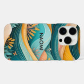 Groovy Retro landschap gepersonaliseerd Case-Mate iPhone Case (Achterkant (horizontaal))