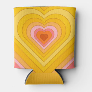 Groovy Retro Layered Heart Blikjeskoeler